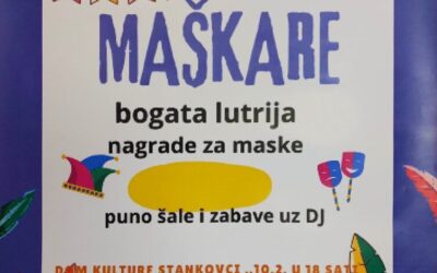 Poziv Glazbenog društva Stankovci na zabavu za maškare