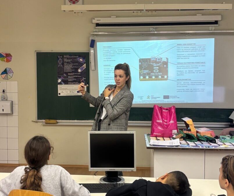 STEM Learning Network radionica s učenicima 4. razreda: Igraj i programiraj – Križić–kružić s micro:bitom