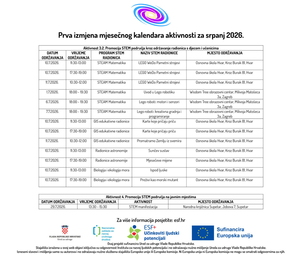 Kalendar – Spartak